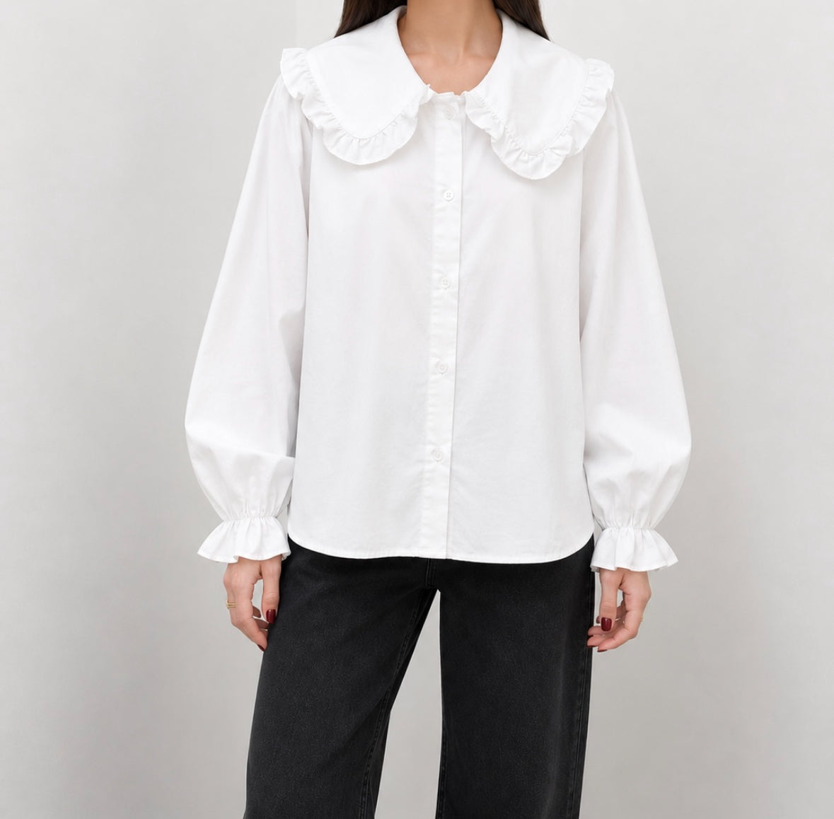 Chemise blanche col Claudine