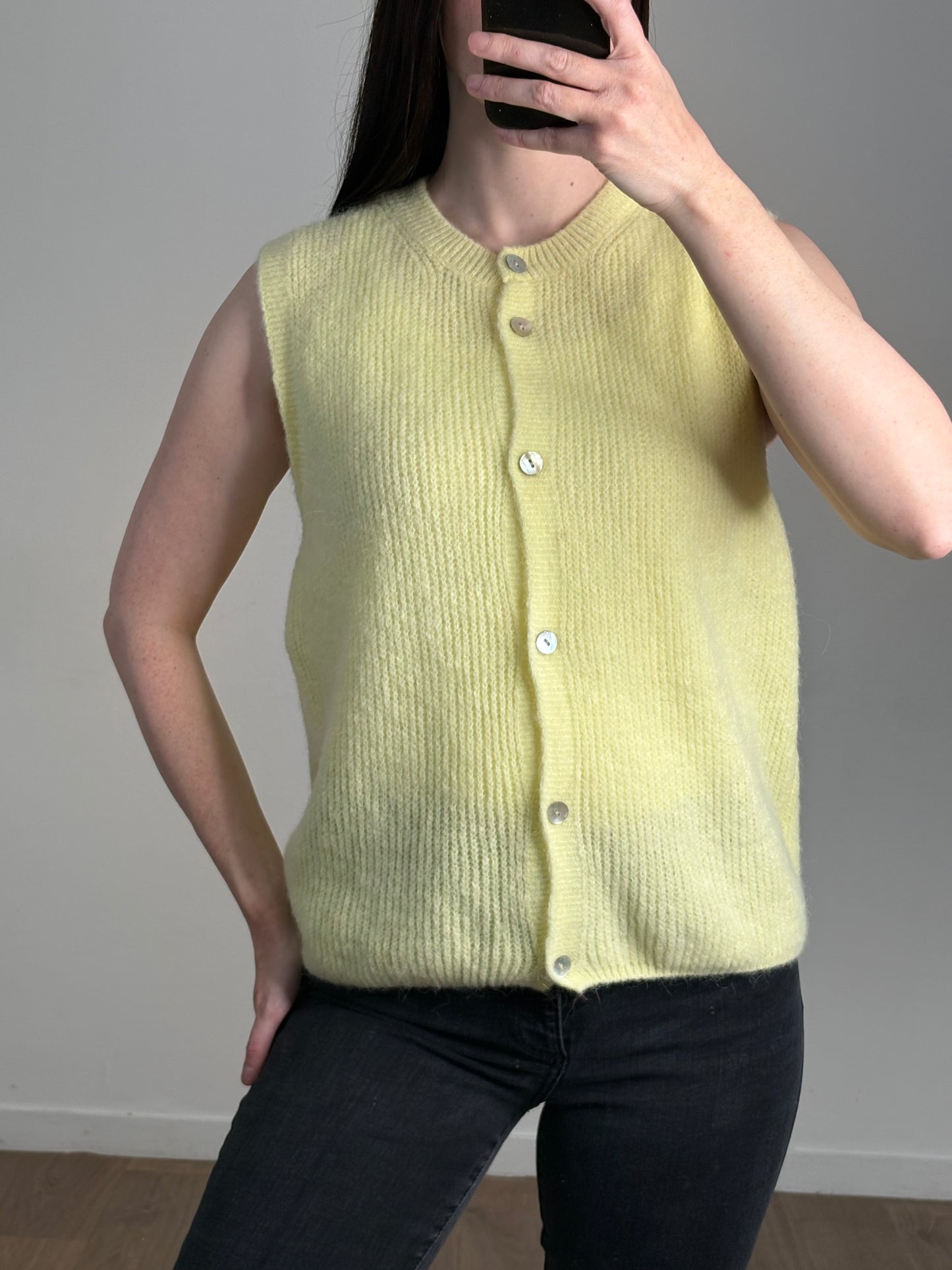 Gilet sans manches jaune poussin