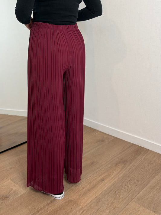 Pantalon plissé bordeaux